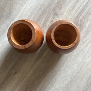 MCM wooden short candle holders